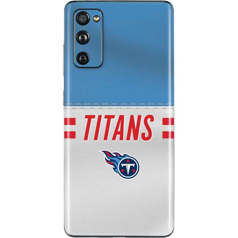 NFL Tennessee Titans White Striped Galaxy S20 Fan Edition Skin