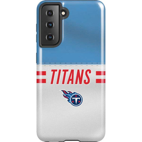 NFL Tennessee Titans White Striped Galaxy S21 5G Pro Case