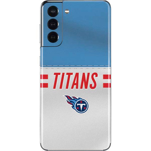 NFL Tennessee Titans White Striped Galaxy S21 5G Skin