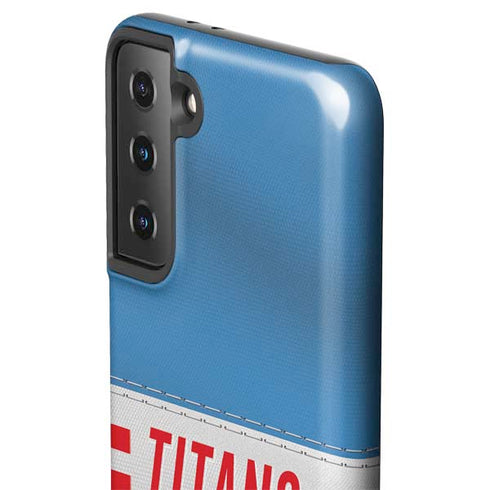 NFL Tennessee Titans White Striped Galaxy S21 FE Pro Case