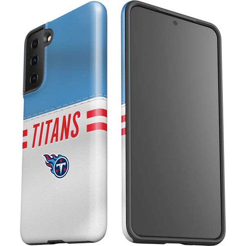 NFL Tennessee Titans White Striped Galaxy S21 FE Pro Case