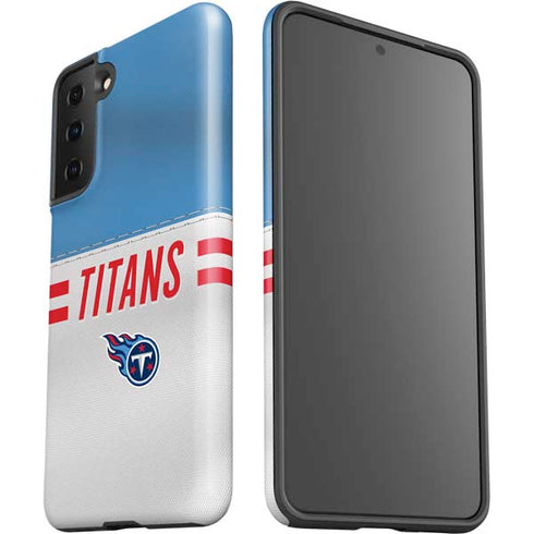 NFL Tennessee Titans White Striped Galaxy S21 Plus 5G Pro Case