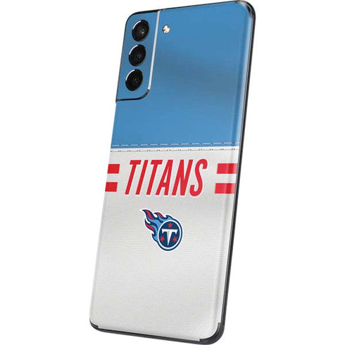NFL Tennessee Titans White Striped Galaxy S21 Plus 5G Skin