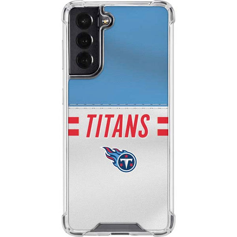 NFL Tennessee Titans White Striped Galaxy S22 Clear Case