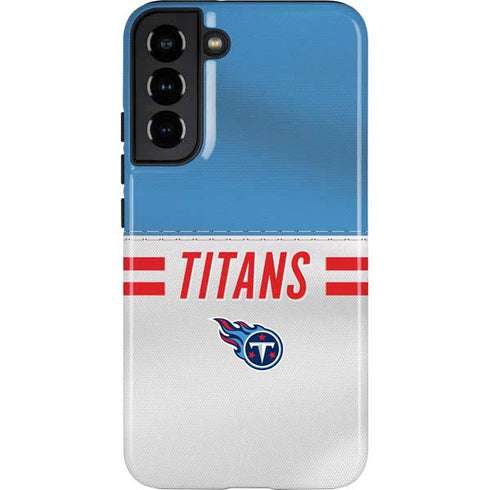 NFL Tennessee Titans White Striped Galaxy S22 Plus Pro Case