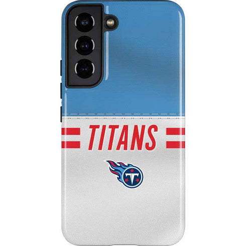 NFL Tennessee Titans White Striped Galaxy S22 Pro Case