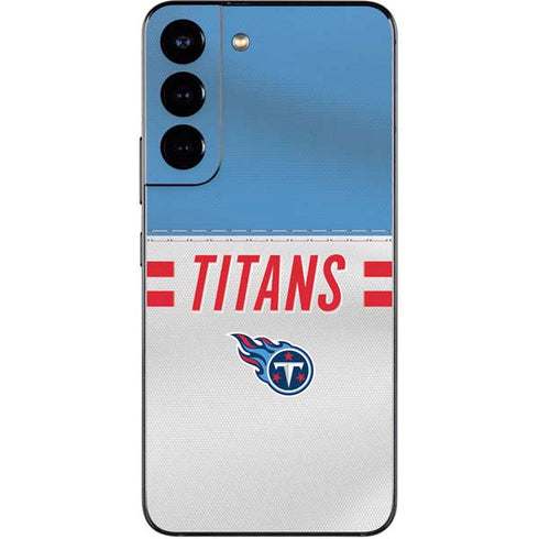 NFL Tennessee Titans White Striped Galaxy S22 Skin