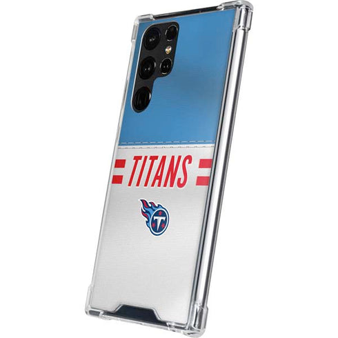 NFL Tennessee Titans White Striped Galaxy S22 Ultra Clear Case