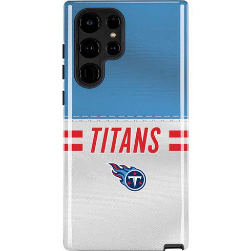 NFL Tennessee Titans White Striped Galaxy S22 Ultra Pro Case