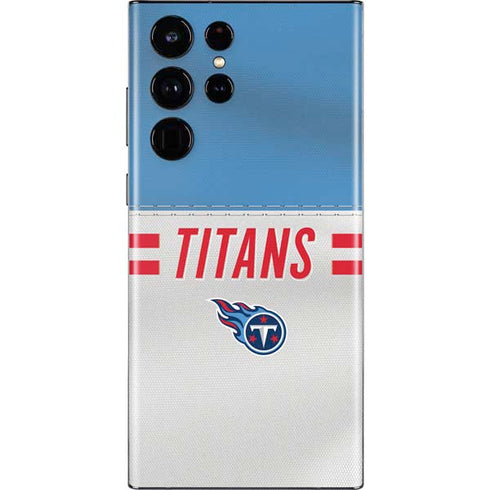 NFL Tennessee Titans White Striped Galaxy S22 Ultra Skin