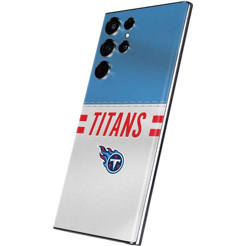 NFL Tennessee Titans White Striped Galaxy S22 Ultra Skin