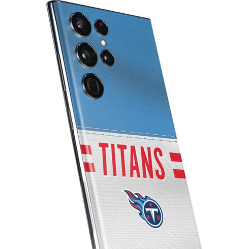 NFL Tennessee Titans White Striped Galaxy S22 Ultra Skin