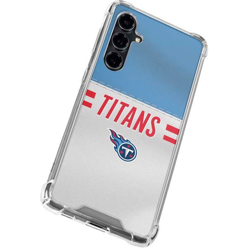 NFL Tennessee Titans White Striped Galaxy S23 FE Clear Case