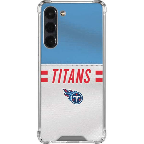 NFL Tennessee Titans White Striped Galaxy S23 Plus Clear Case