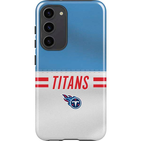 NFL Tennessee Titans White Striped Galaxy S23 Plus Pro Case