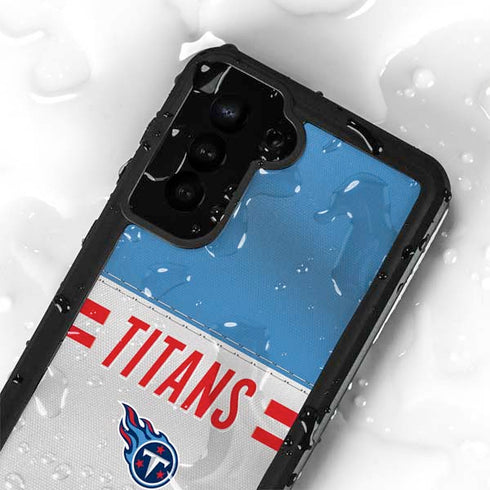 NFL Tennessee Titans White Striped Galaxy S23 Plus Waterproof Case