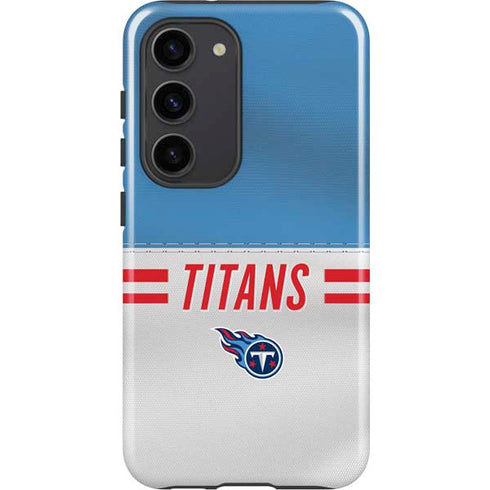 NFL Tennessee Titans White Striped Galaxy S23 Pro Case