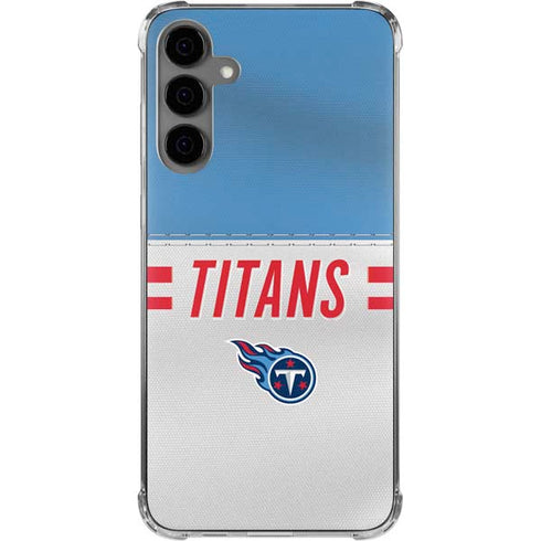 NFL Tennessee Titans White Striped Galaxy S24 Plus Clear Case