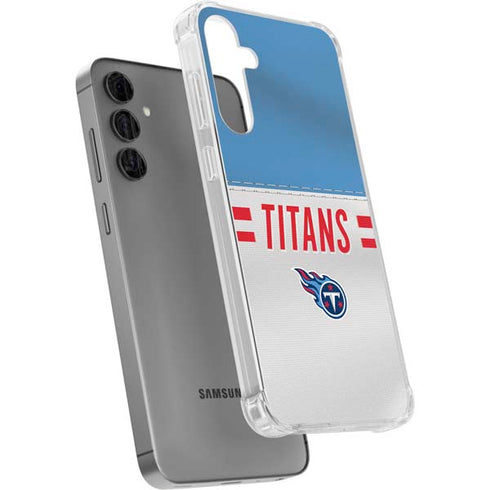NFL Tennessee Titans White Striped Galaxy S24 Plus Clear Case