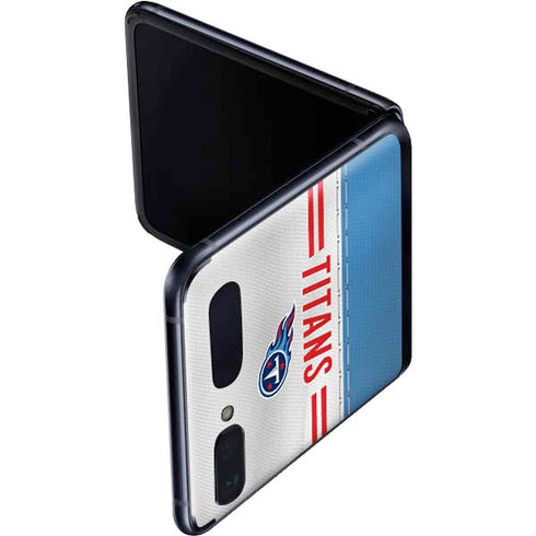 NFL Tennessee Titans White Striped Galaxy Z Flip Skin