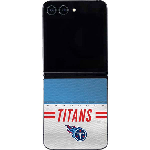 NFL Tennessee Titans White Striped Galaxy Z Flip5 5G Skin