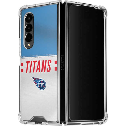 NFL Tennessee Titans White Striped Galaxy Z Fold4 5G Clear Case