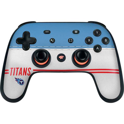 NFL Tennessee Titans White Striped Google Stadia Controller Skin