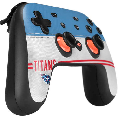 NFL Tennessee Titans White Striped Google Stadia Controller Skin