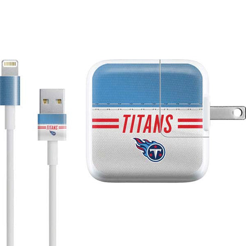 NFL Tennessee Titans White Striped iPad Charger (10W USB) Skin