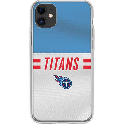 NFL Tennessee Titans White Striped iPhone 11 Clear Case