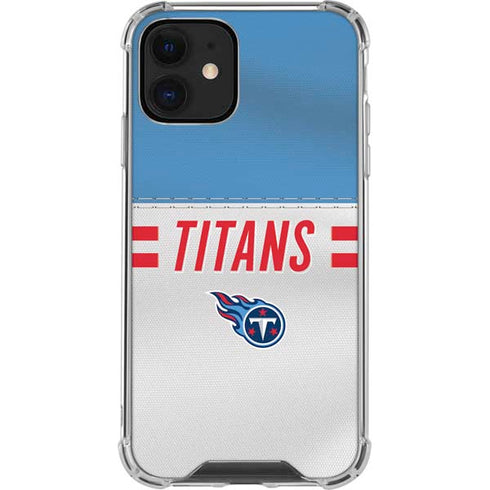 NFL Tennessee Titans White Striped iPhone 12 Mini Clear Case