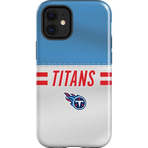 NFL Tennessee Titans White Striped iPhone 12 Mini Impact Case