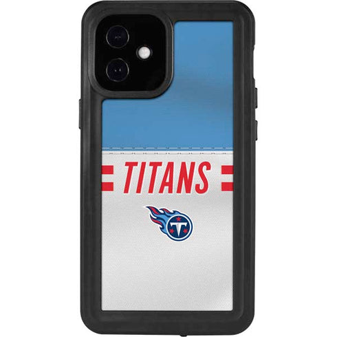 NFL Tennessee Titans White Striped iPhone 12 Mini Waterproof Case