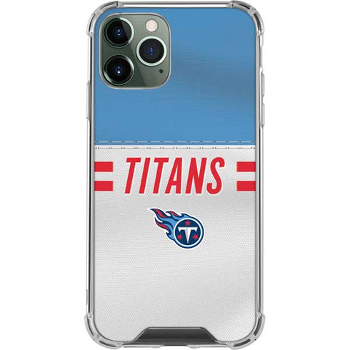 NFL Tennessee Titans White Striped iPhone 12 Pro Clear Case