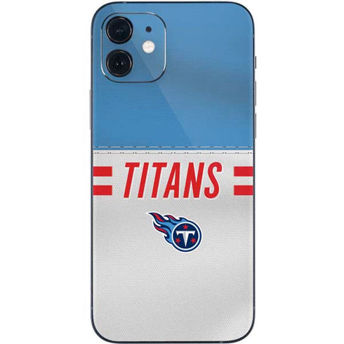 NFL Tennessee Titans White Striped iPhone 12 Skin
