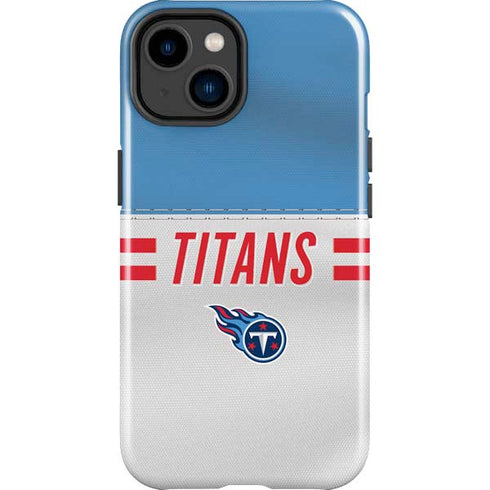 NFL Tennessee Titans White Striped iPhone 15 Plus Impact Case