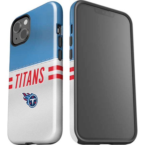 NFL Tennessee Titans White Striped iPhone 15 Plus Impact Case