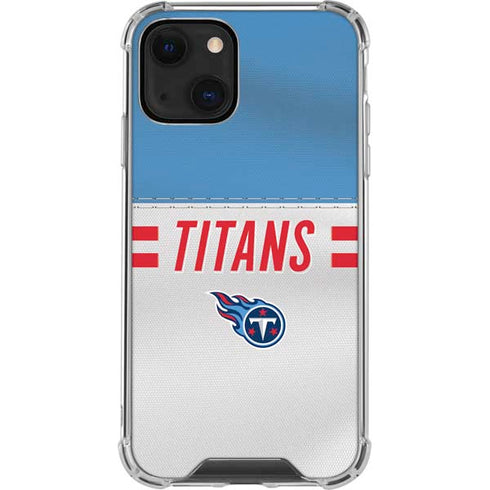 NFL Tennessee Titans White Striped iPhone 14 Plus Clear Case