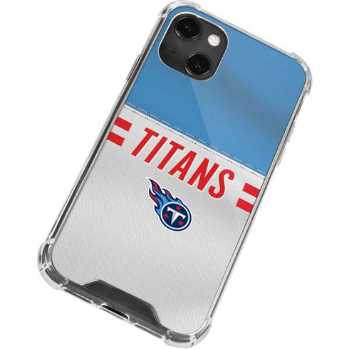 NFL Tennessee Titans White Striped iPhone 14 Plus Clear Case