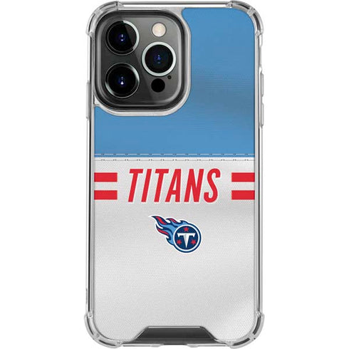 NFL Tennessee Titans White Striped iPhone 15 Pro Clear Case