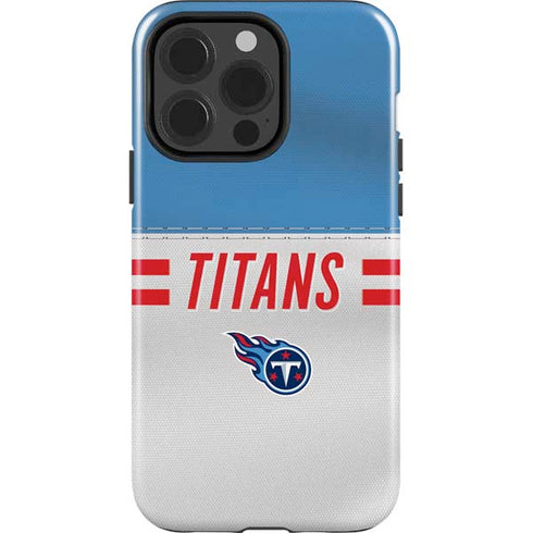 NFL Tennessee Titans White Striped iPhone 15 Pro Impact Case