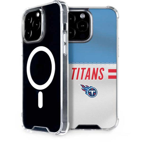 NFL Tennessee Titans White Striped iPhone 15 Pro Max MagSafe Case