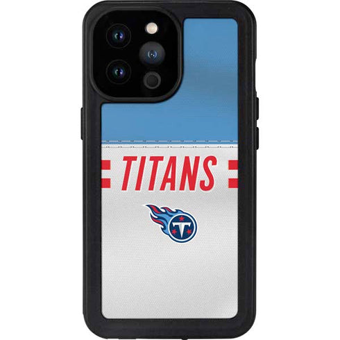 NFL Tennessee Titans White Striped iPhone 14 Pro Max Waterproof Case