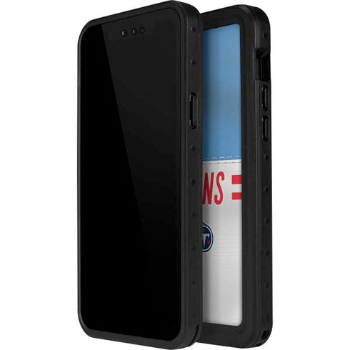 NFL Tennessee Titans White Striped iPhone 15 Pro Waterproof Case
