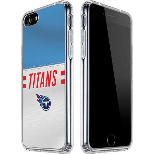 NFL Tennessee Titans White Striped iPhone SE (2nd & 3rd Gen) Clear Case