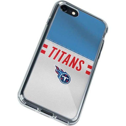 NFL Tennessee Titans White Striped iPhone SE (2nd & 3rd Gen) Clear Case