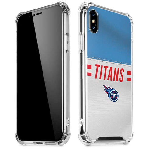 NFL Tennessee Titans White Striped iPhone XS Max Clear Case