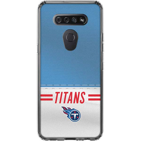 NFL Tennessee Titans White Striped LG K51/Q51 Clear Case