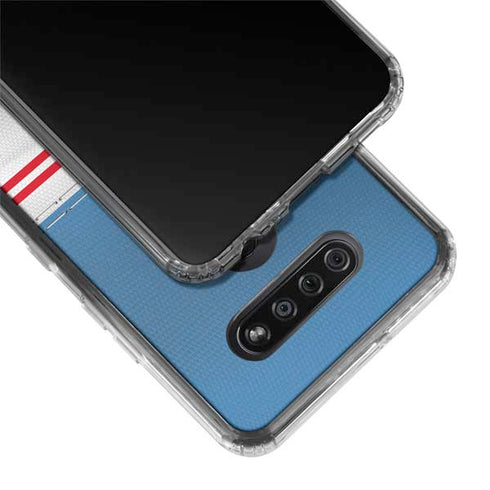 NFL Tennessee Titans White Striped LG K51/Q51 Clear Case