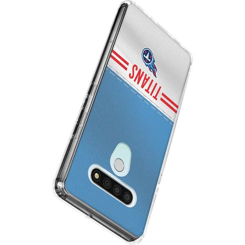 NFL Tennessee Titans White Striped LG Stylo 6 Clear Case